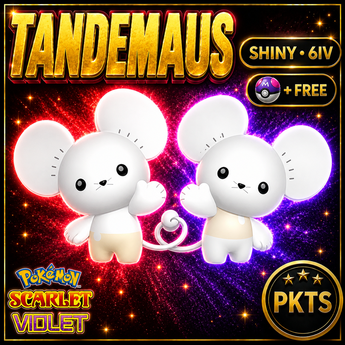 Shiny Tandemaus 6IV Pokémon Scarlet Violet Link Trade | PKTS