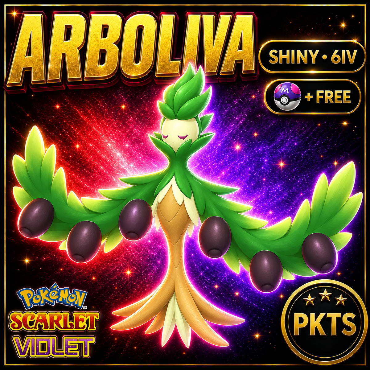 Shiny Arboliva 6IV Pokémon Scarlet Violet Link Trade | PKTS