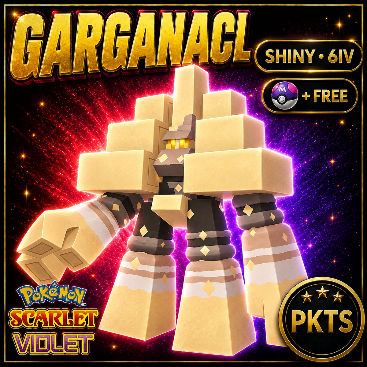 Shiny Garganacl 6IV Pokémon Scarlet Violet Link Trade | PKTS