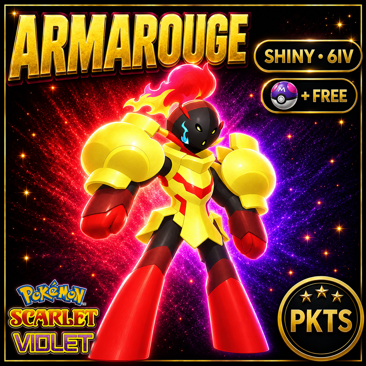 Shiny Armarouge 6IV Pokémon Scarlet Violet Link Trade | PKTS