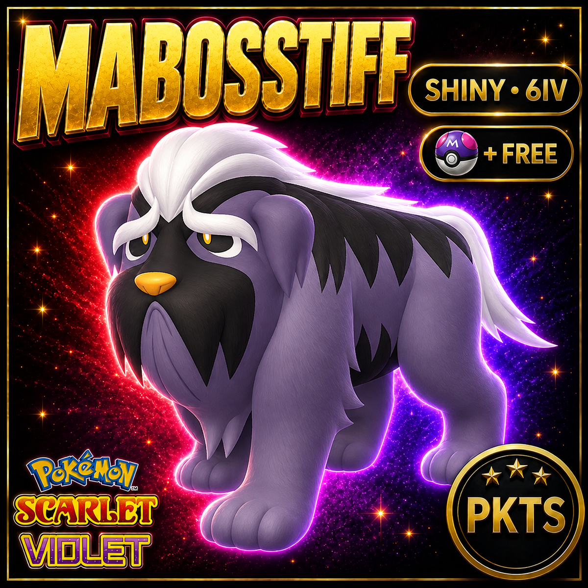 Shiny Mabosstiff 6IV Pokémon Scarlet Violet Link Trade | PKTS