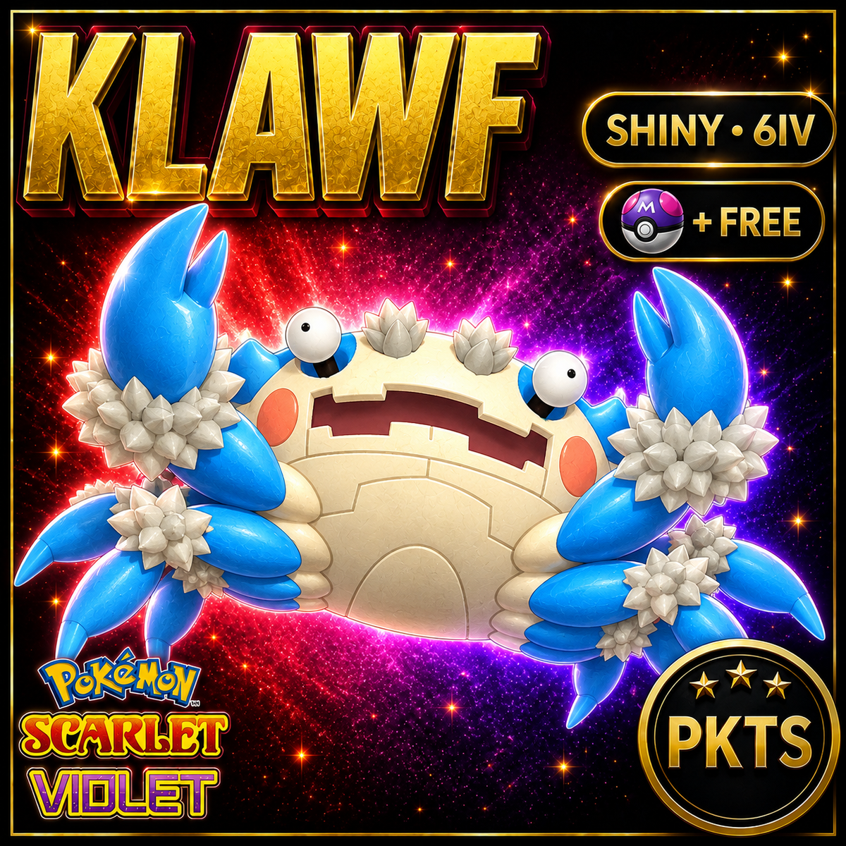 Shiny Klawf 6IV Pokémon Scarlet Violet Link Trade | PKTS