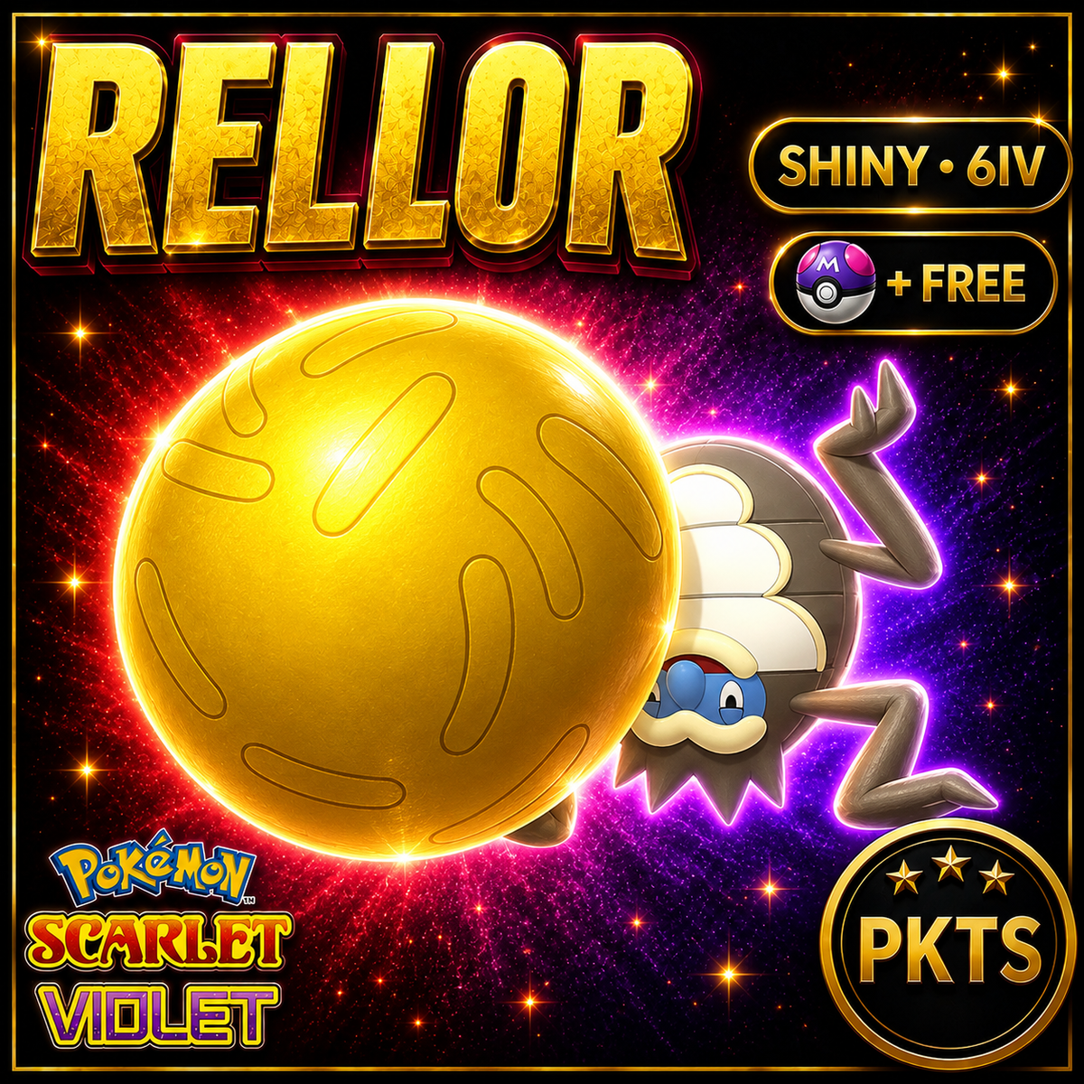 Shiny Rellor 6IV Pokémon Scarlet Violet Link Trade | PKTS