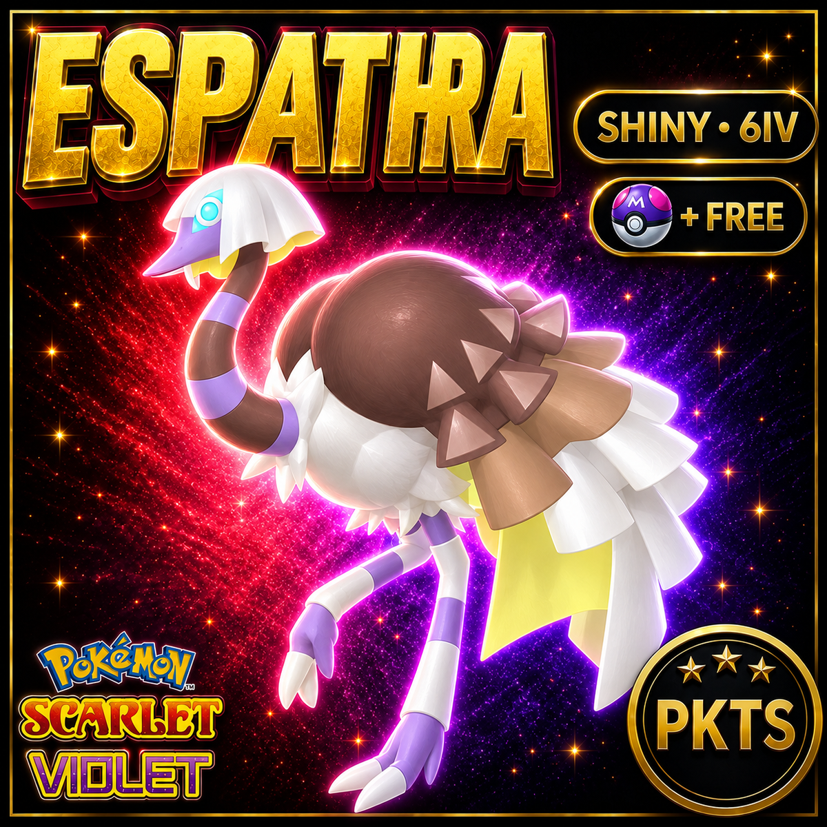 Shiny Espathra 6IV Pokémon Scarlet Violet Link Trade | PKTS