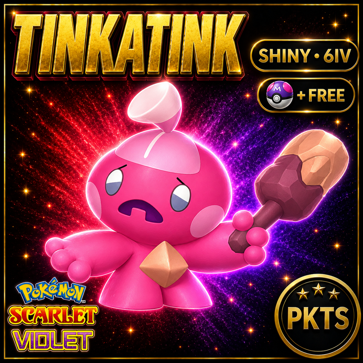 Shiny Tinkatink 6IV Pokémon Scarlet Violet Link Trade | PKTS