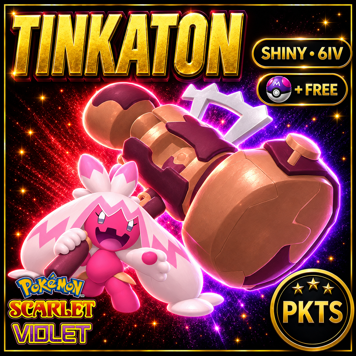 Shiny Tinkaton 6IV Pokémon Scarlet Violet Link Trade | PKTS