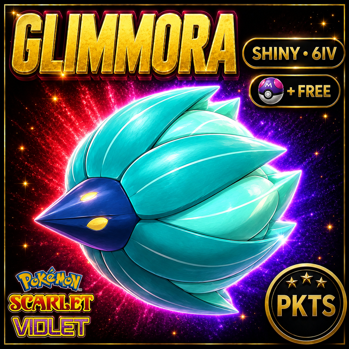 Shiny Glimmora 6IV Pokémon Scarlet Violet Link Trade | PKTS