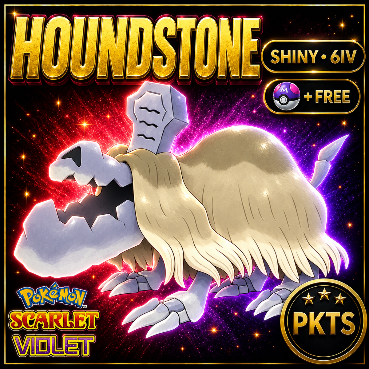 Shiny Houndstone 6IV Pokémon Scarlet Violet Link Trade | PKTS