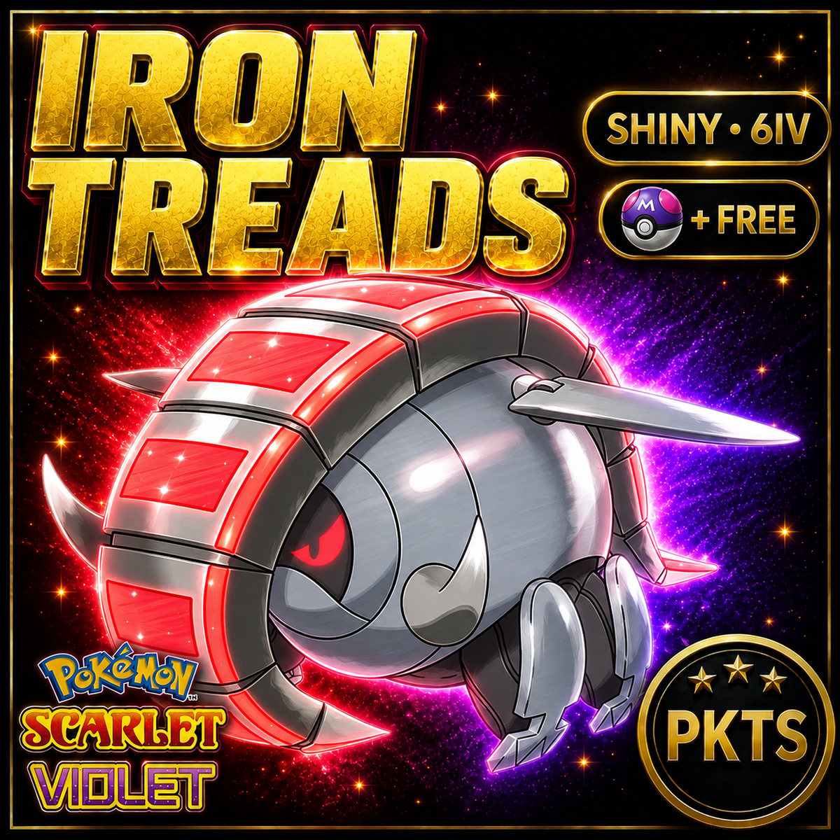 Shiny Iron Treads 6IV Pokémon Scarlet Violet Link Trade | PKTS