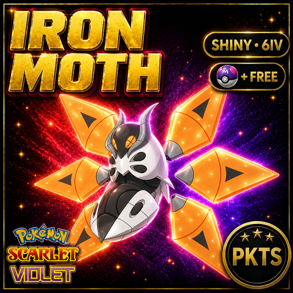 Shiny Iron Moth 6IV Pokémon Scarlet Violet Link Trade | PKTS