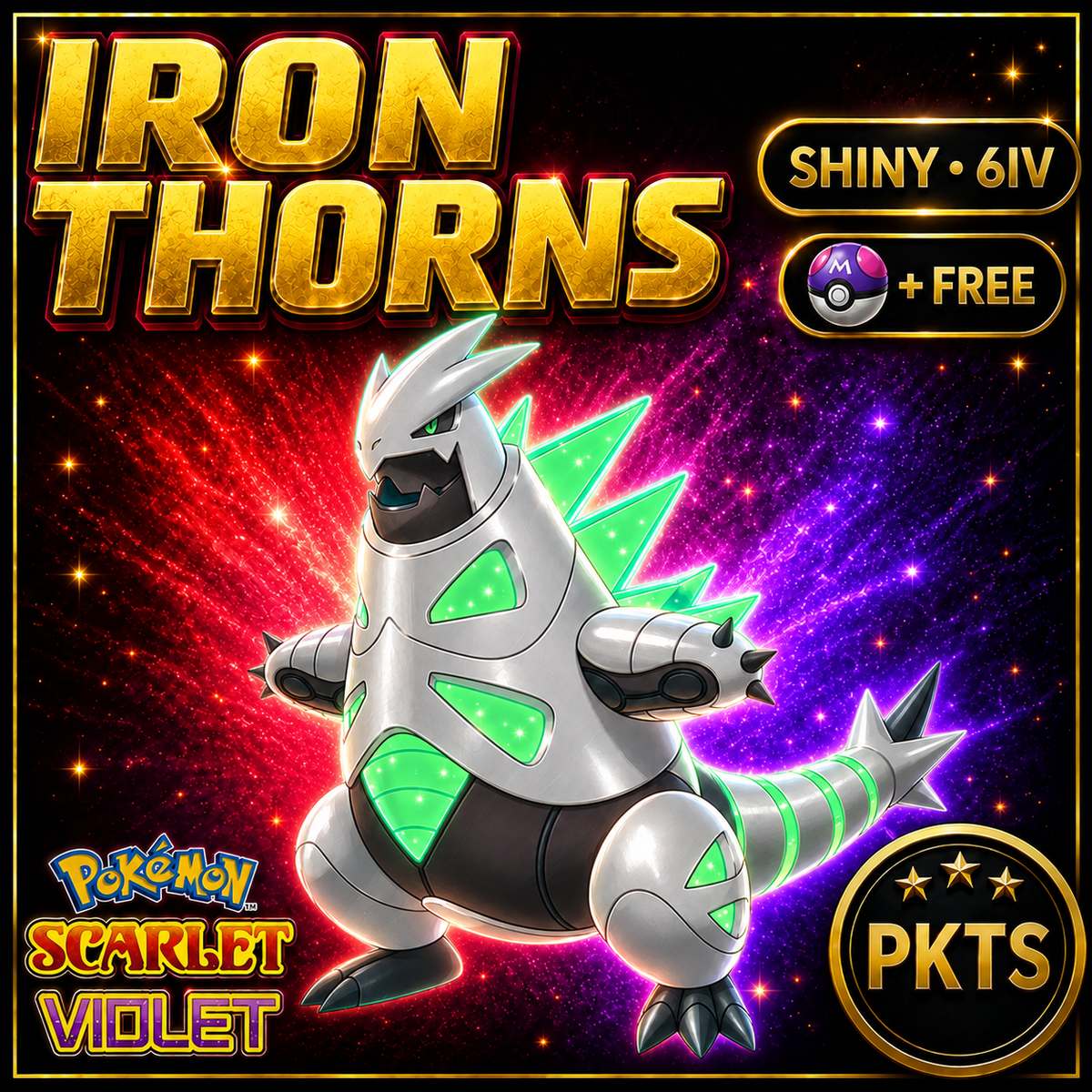 Shiny Iron Thorns 6IV Pokémon Scarlet Violet Link Trade | PKTS