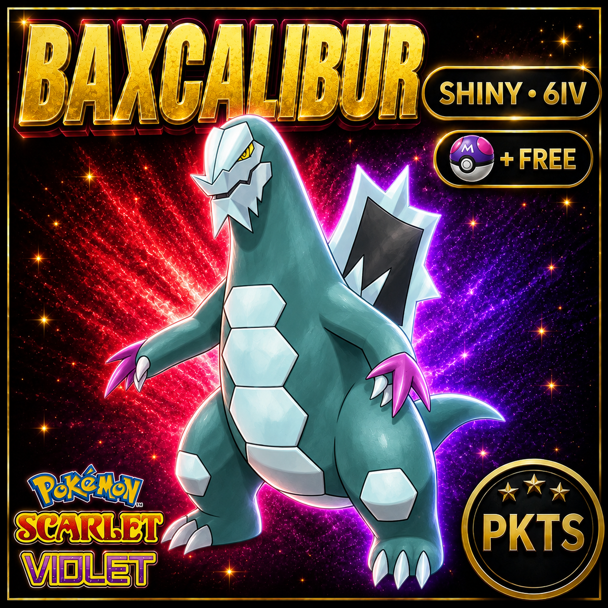 Shiny Baxcalibur 6IV Pokémon Scarlet Violet Link Trade | PKTS