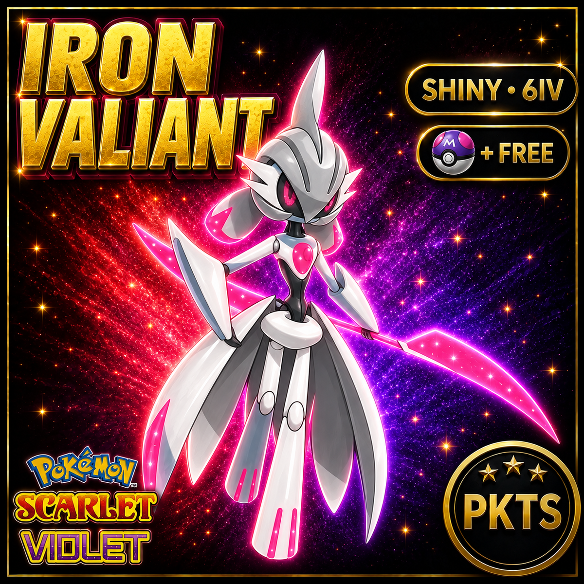 Shiny Iron Valiant 6IV Pokémon Scarlet Violet Link Trade | PKTS