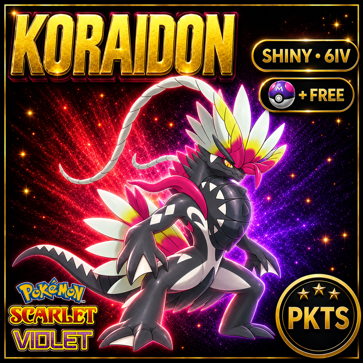Shiny Koraidon 6IV Pokémon Scarlet Violet Link Trade | PKTS