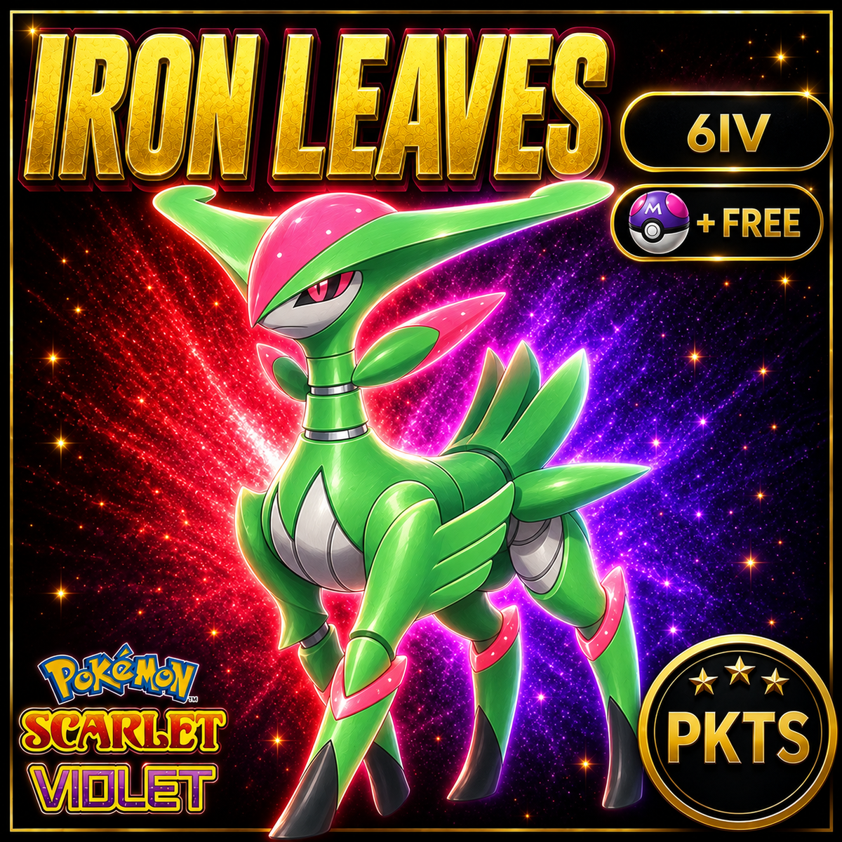 Non-Shiny Iron Leaves Pokémon Scarlet Violet 6IV | PKTS