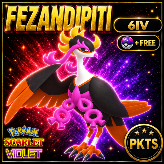 Non-Shiny Fezandipiti 6IV Pokémon Scarlet Violet Link Trade | PKTS