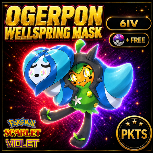 Non-Shiny Ogerpon Wellspring Mask 6IV Pokémon Scarlet Violet Link Trade | PKTS