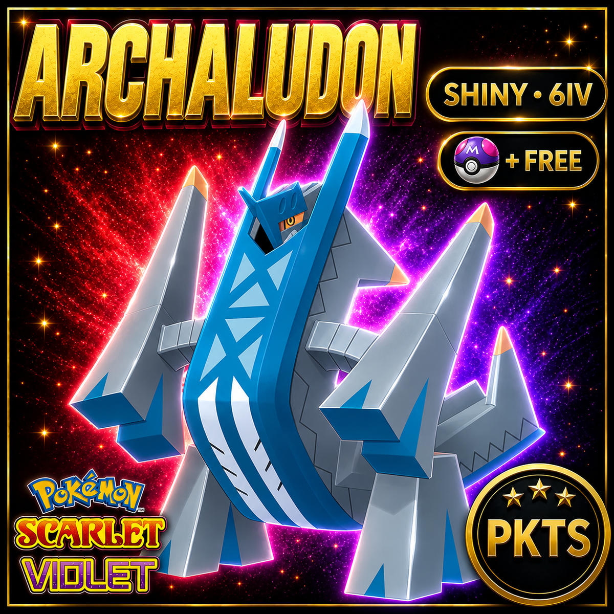 Shiny Archaludon 6IV Pokémon Scarlet Violet Link Trade | PKTS