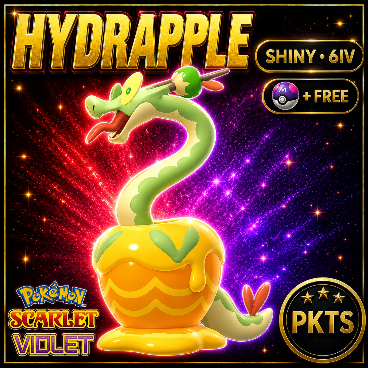 Shiny Hydrapple 6IV Pokémon Scarlet Violet Link Trade | PKTS