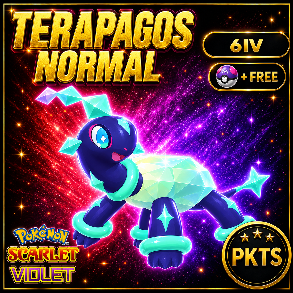 Non-Shiny Terapagos Normal Pokémon Scarlet Violet 6IV | PKTS