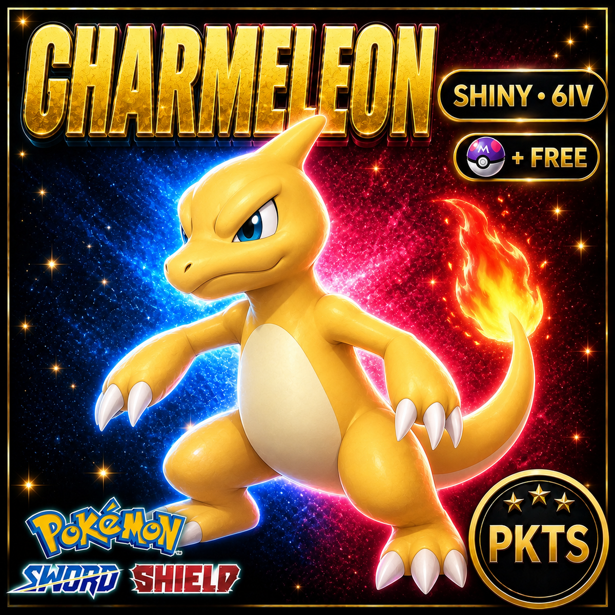 Shiny Charmeleon Pokémon Sword Shield 6IV PKTS Image 1