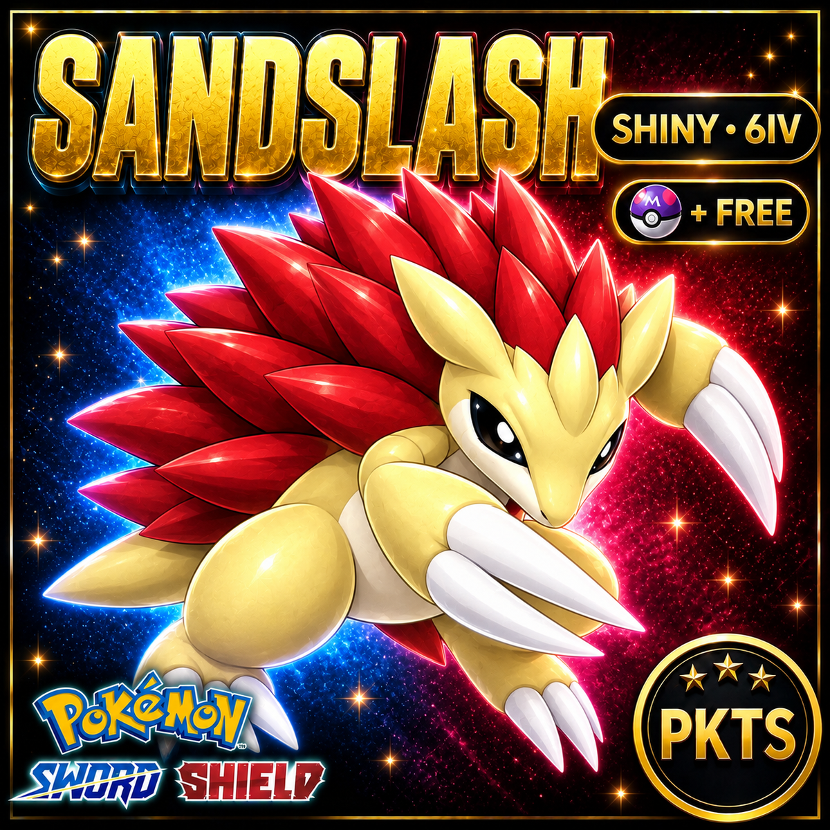 Shiny Sandslash Pokémon Sword Shield 6IV PKTS Image 1