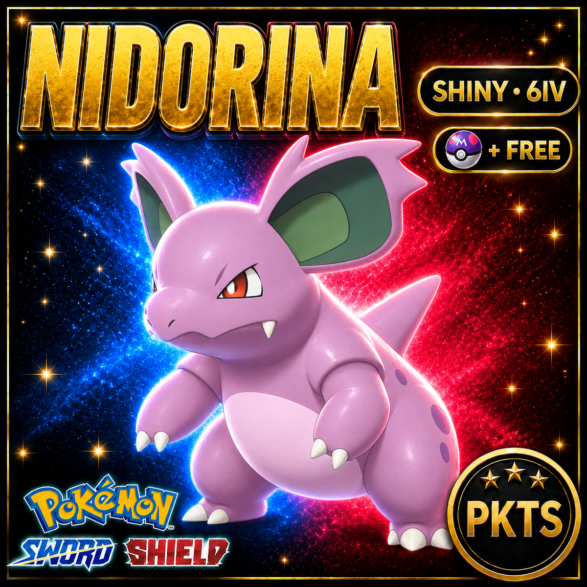 Shiny Nidorina Pokémon Sword Shield 6IV PKTS Image 1