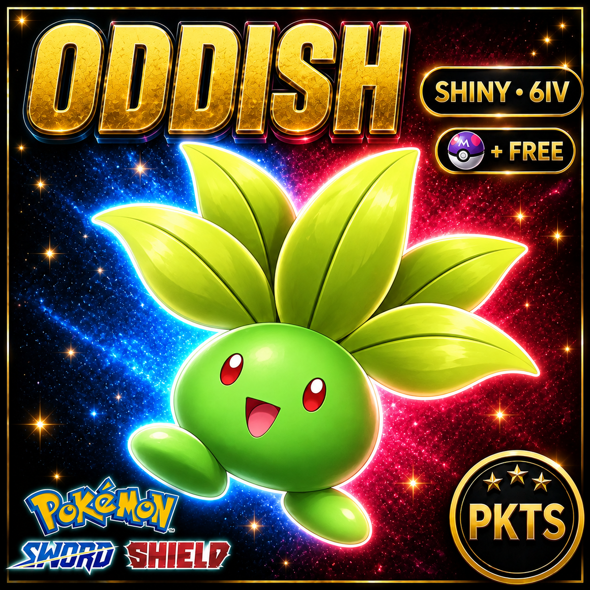 Shiny Oddish Pokémon Sword Shield 6IV PKTS Image 1
