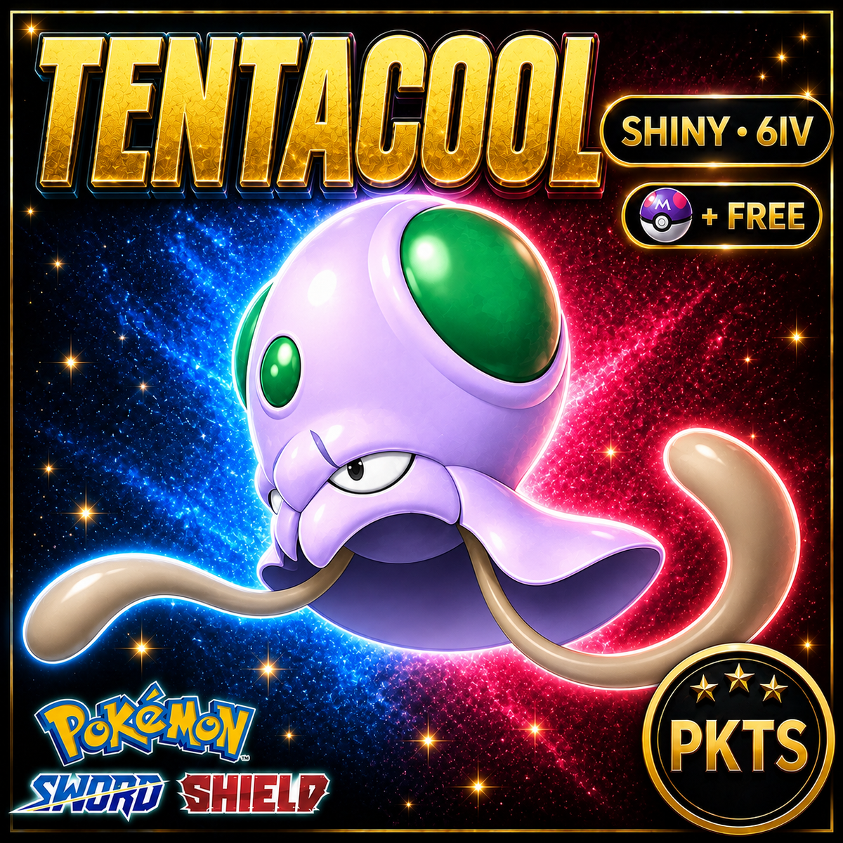 Shiny Tentacool Pokémon Sword Shield 6IV PKTS Image 1