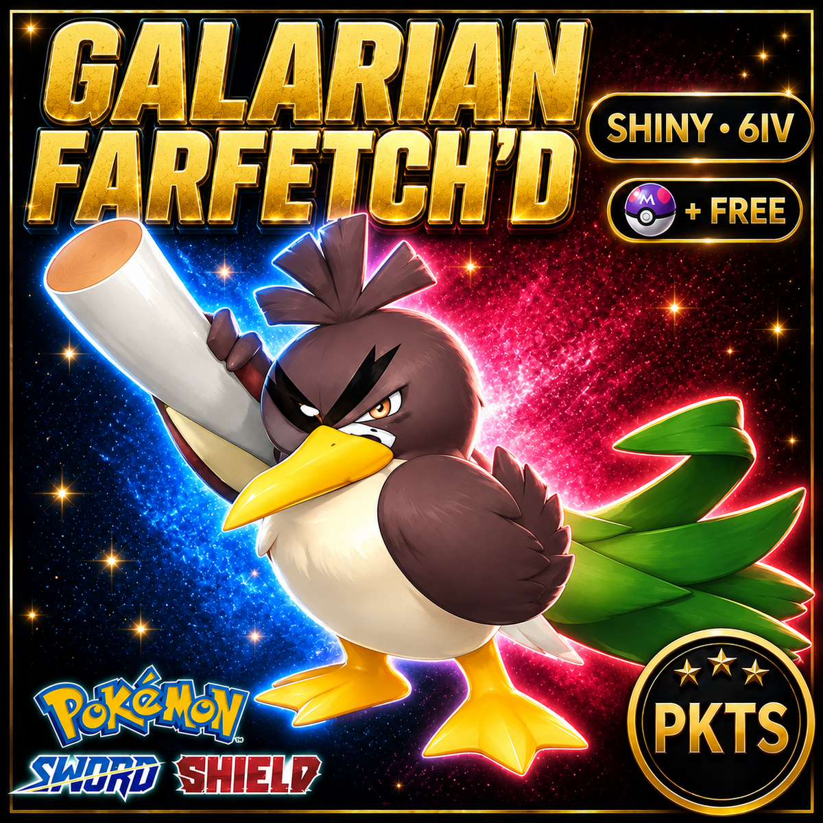 Shiny Galarian Farfetch'd Pokémon Sword Shield 6IV PKTS Image 1