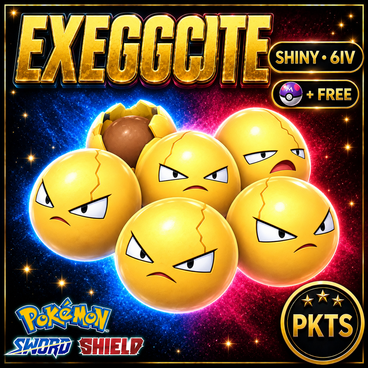 Shiny Exeggcute Pokémon Sword Shield 6IV PKTS Image 1