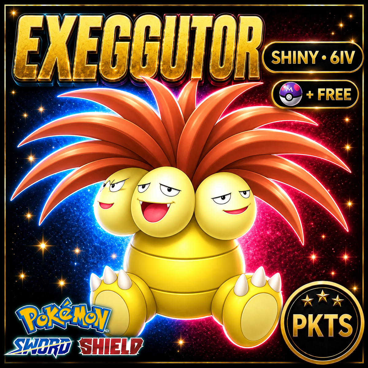 Shiny Exeggutor Pokémon Sword Shield 6IV PKTS Image 1