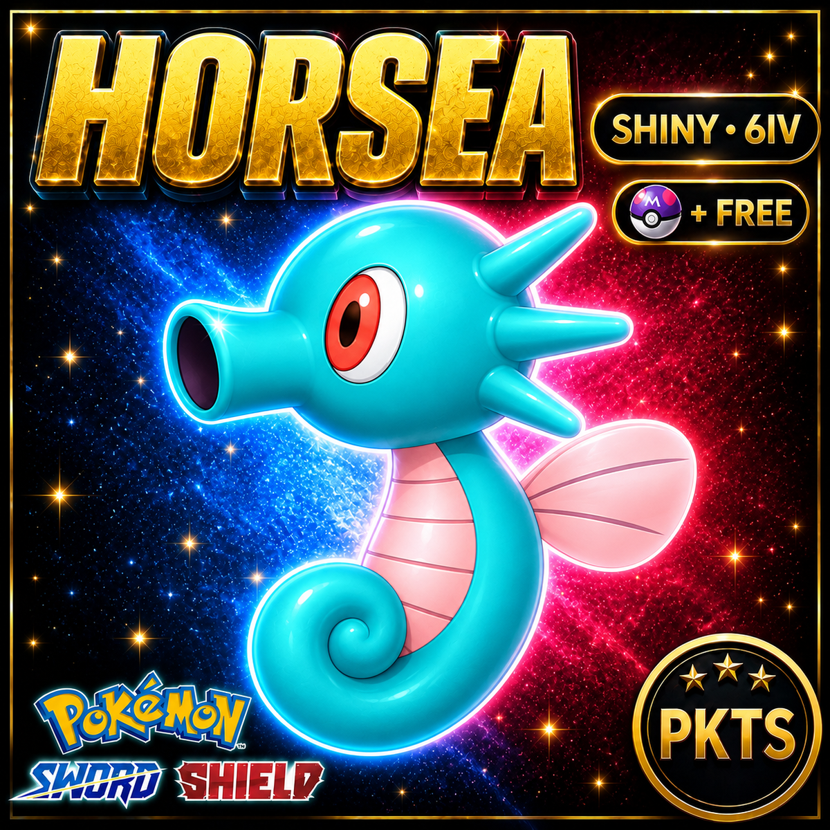 Shiny Horsea Pokémon Sword Shield 6IV PKTS Image 1
