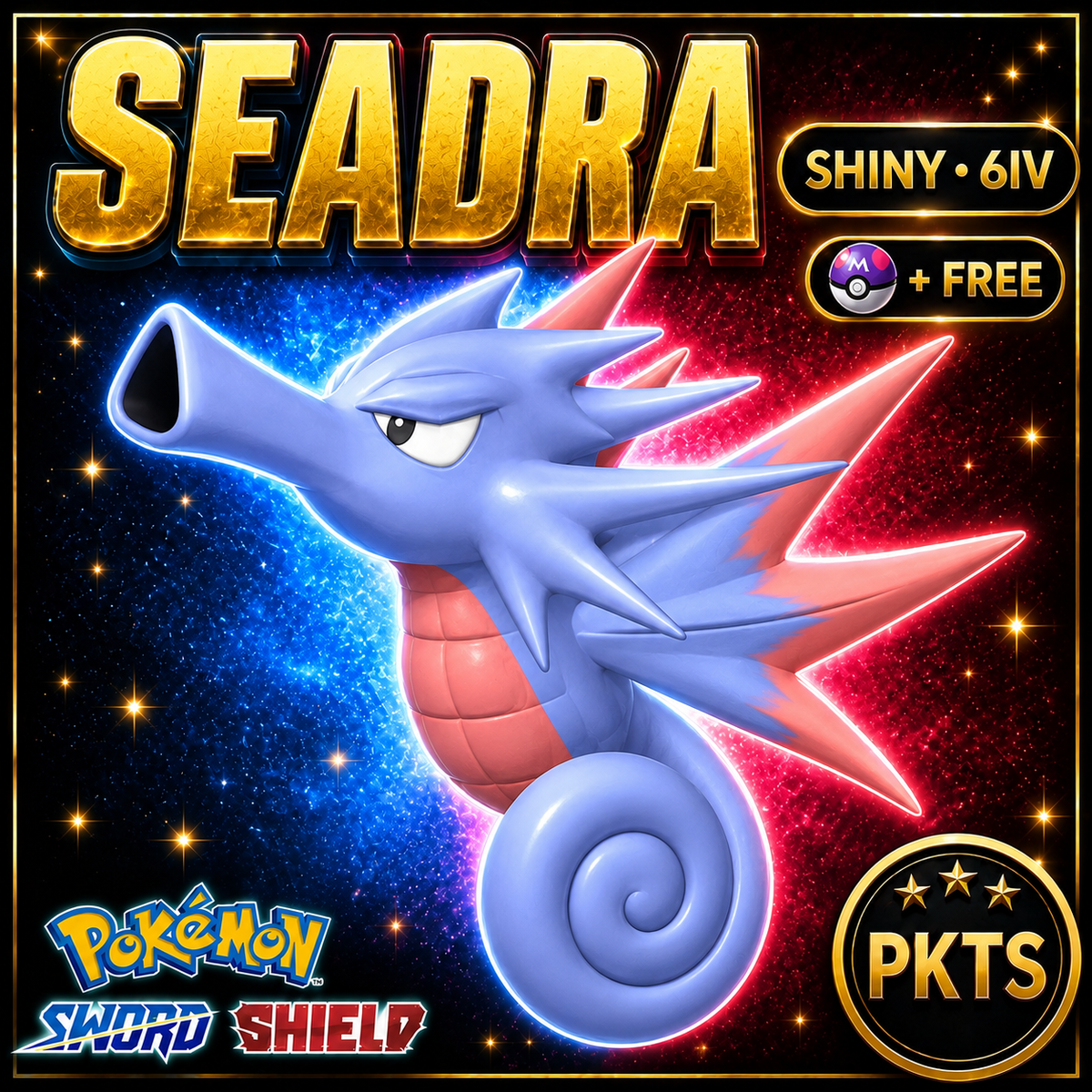 Shiny Seadra Pokémon Sword Shield 6IV PKTS Image 1