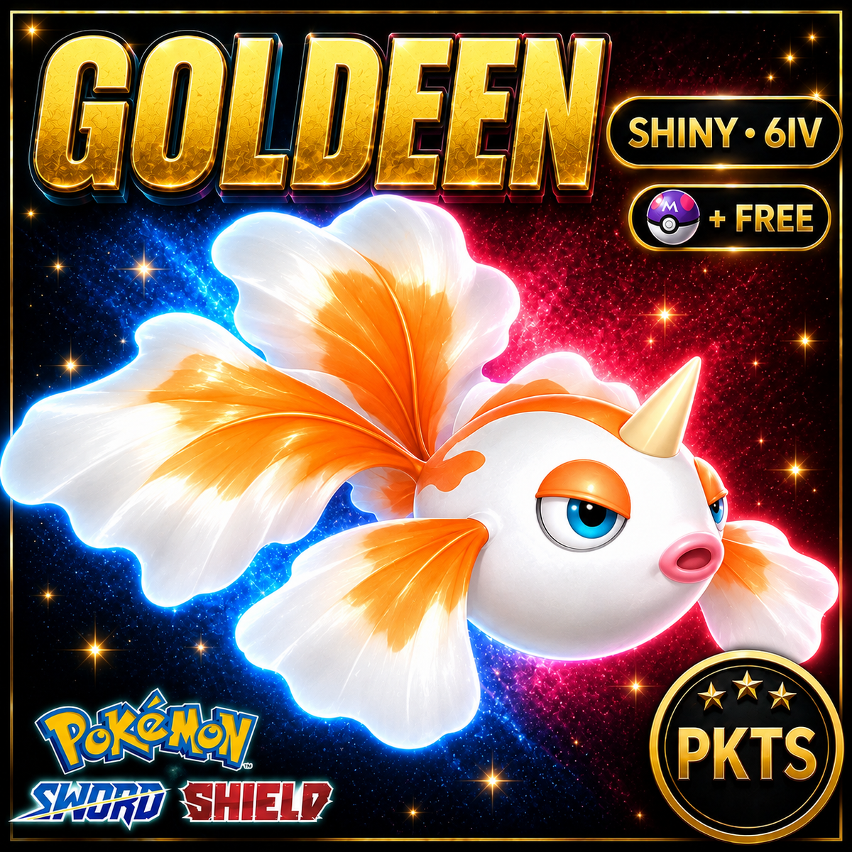 Shiny Goldeen Pokémon Sword Shield 6IV PKTS Image 1