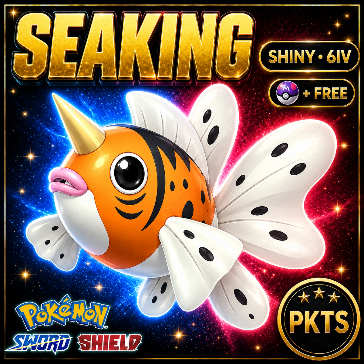 Shiny Seaking Pokémon Sword Shield 6IV PKTS Image 1