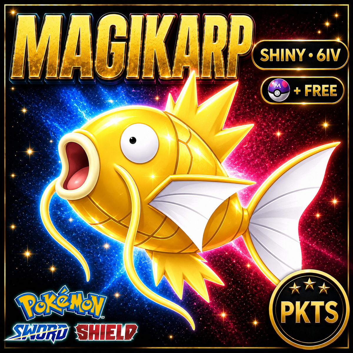 Shiny Magikarp Pokémon Sword Shield 6IV PKTS Image 1