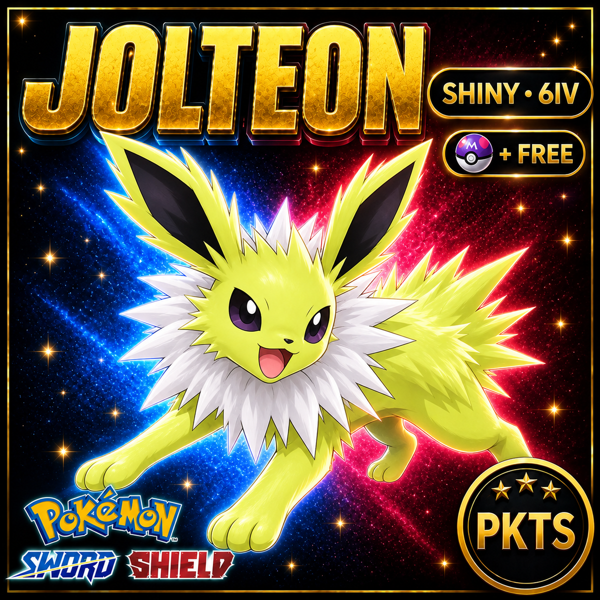 Shiny Jolteon Pokémon Sword Shield 6IV PKTS Image 1