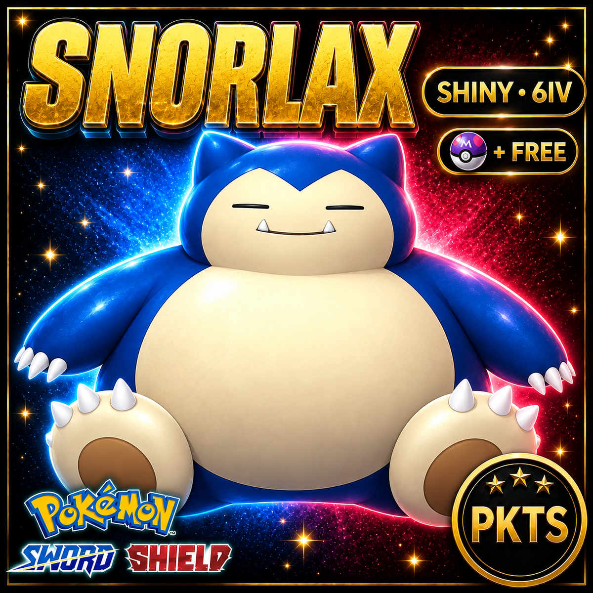 Shiny Snorlax Pokémon Sword Shield 6IV PKTS Image 1