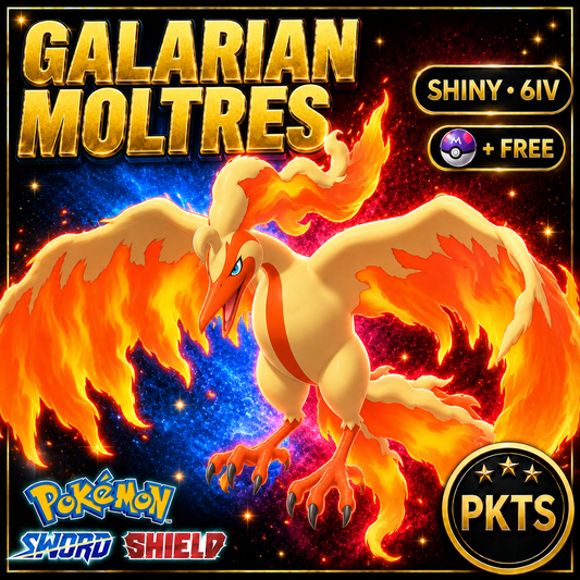 Shiny Galarian Moltres Pokémon Sword Shield 6IV PKTS Image 1