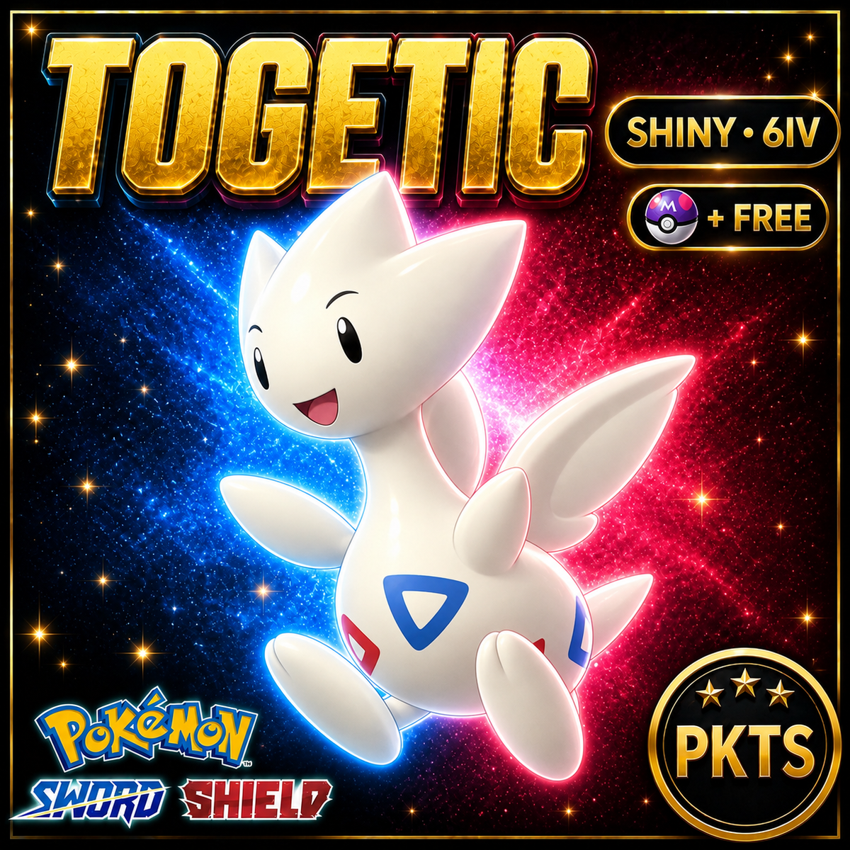 Shiny Togetic Pokémon Sword Shield 6IV PKTS Image 1