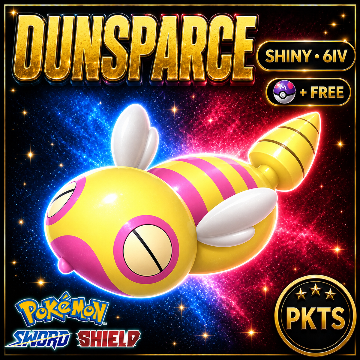 Shiny Dunsparce Pokémon Sword Shield 6IV PKTS Image 1