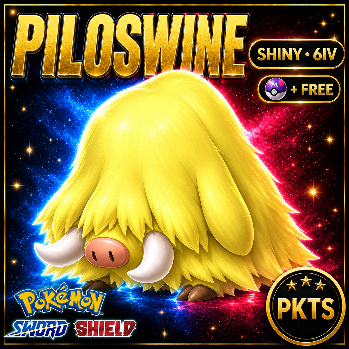 Shiny Piloswine Pokémon Sword Shield 6IV PKTS Image 1