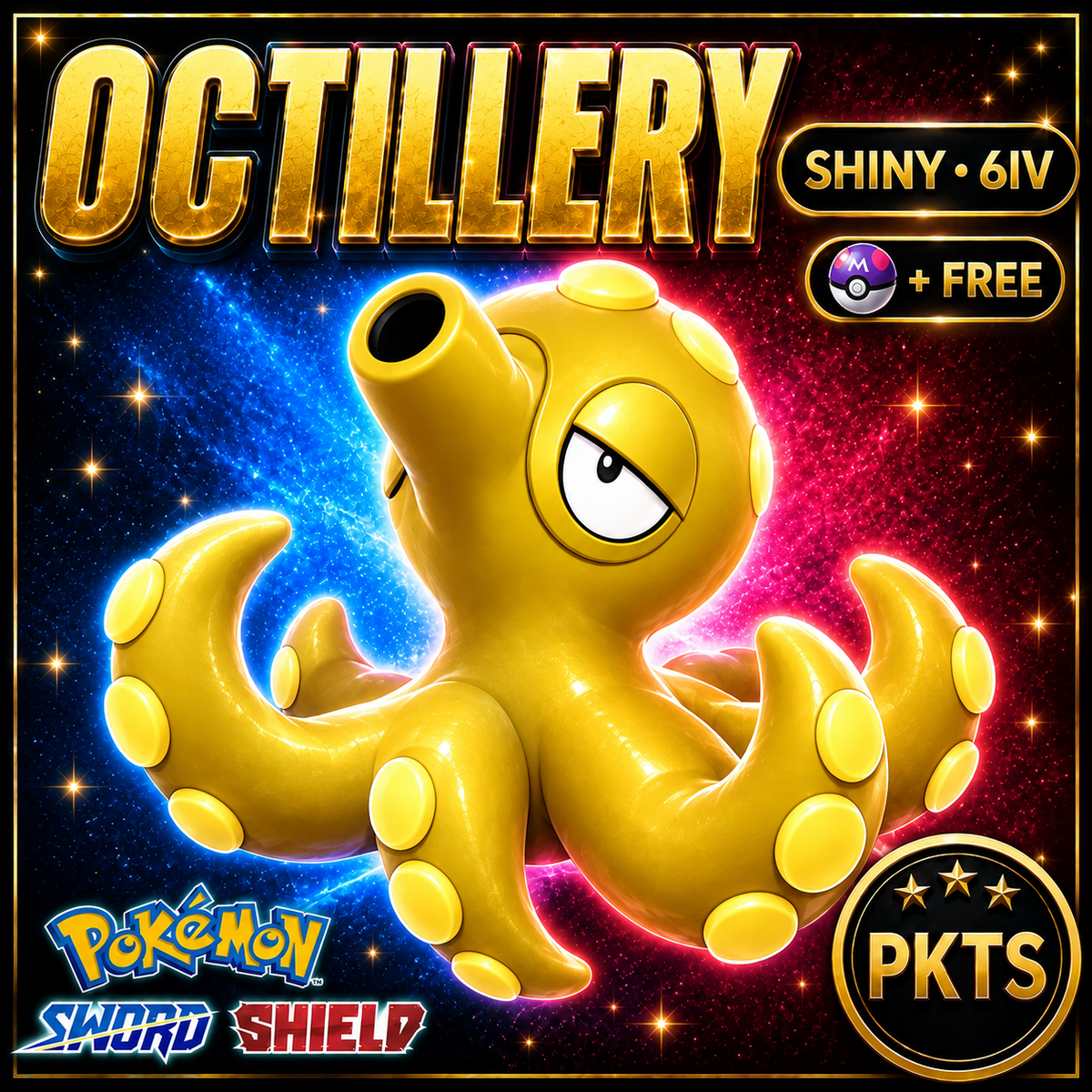 Shiny Octillery Pokémon Sword Shield 6IV PKTS Image 1