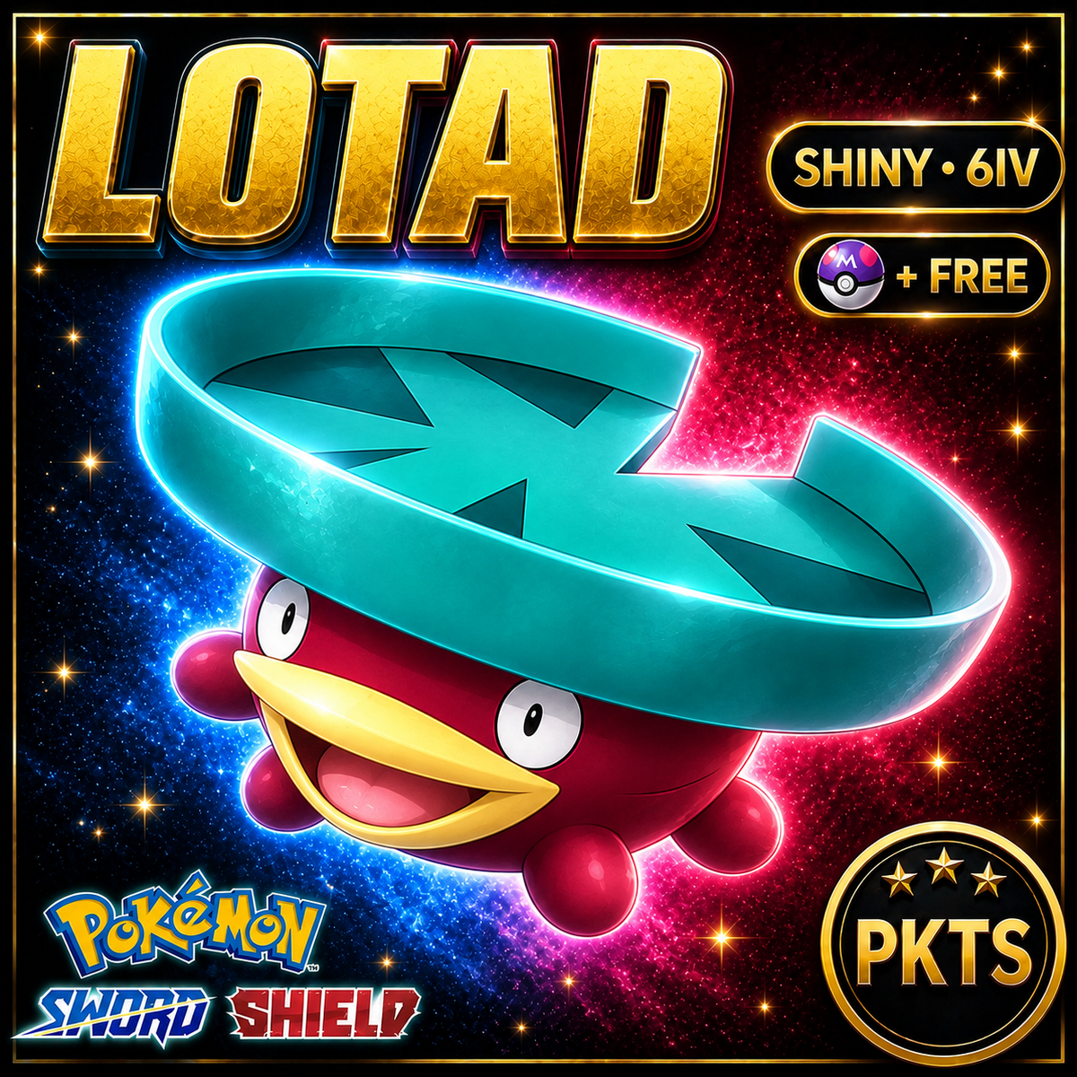 Shiny Lotad Pokémon Sword Shield 6IV PKTS Image 1