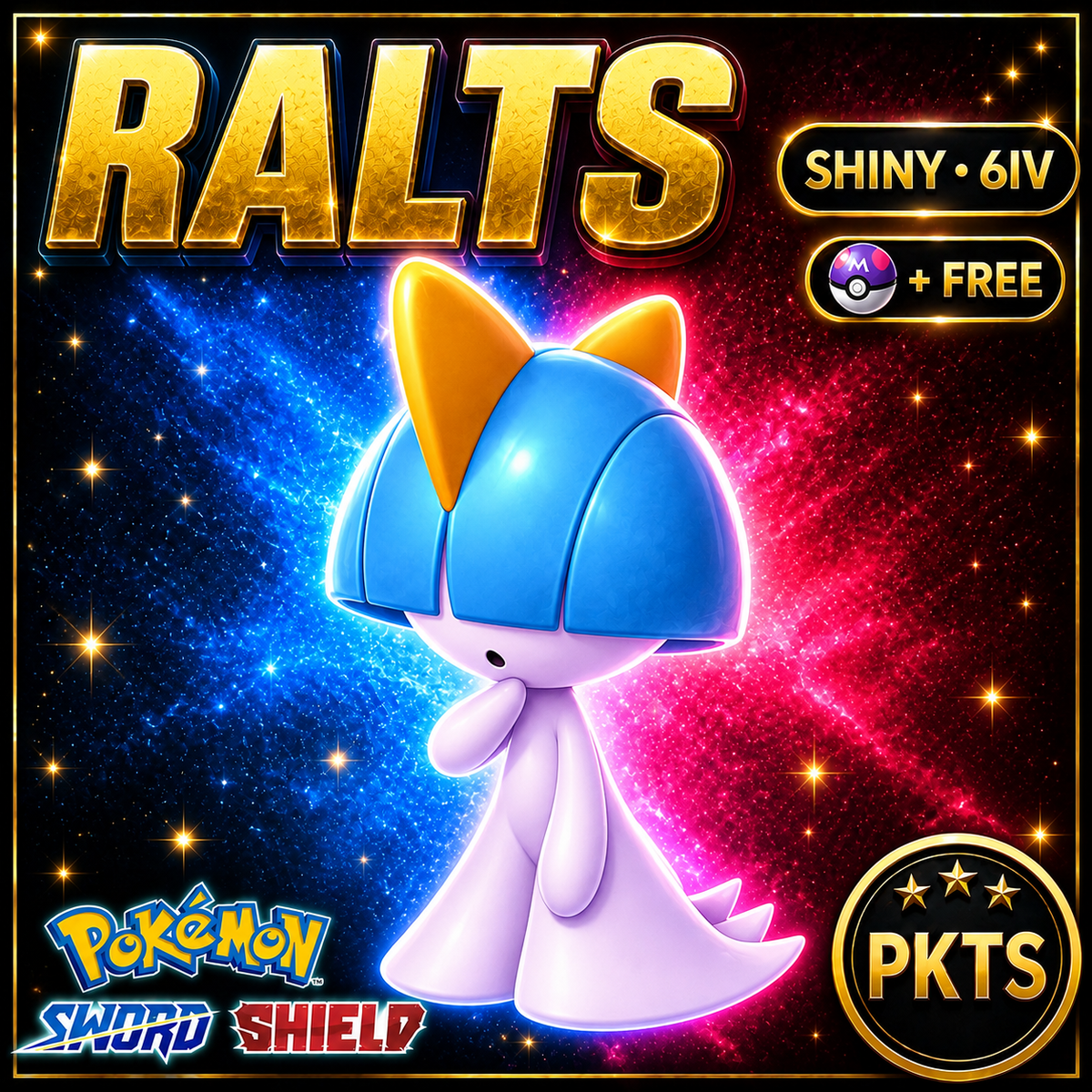 Shiny Ralts Pokémon Sword Shield 6IV PKTS Image 1