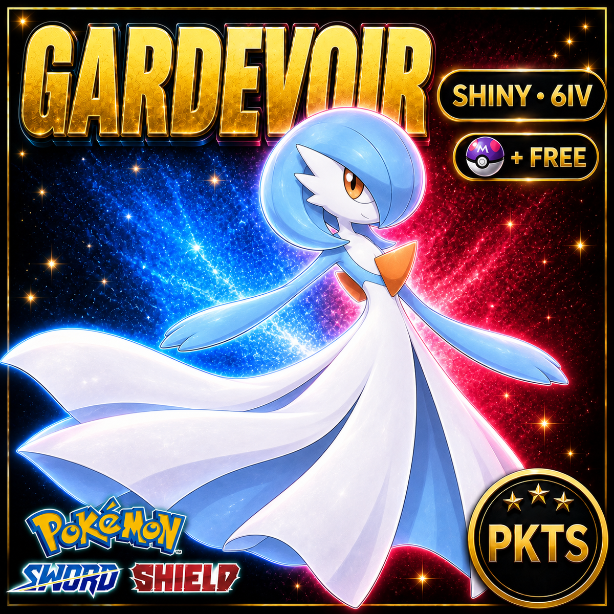 Shiny Gardevoir Pokémon Sword Shield 6IV PKTS Image 1