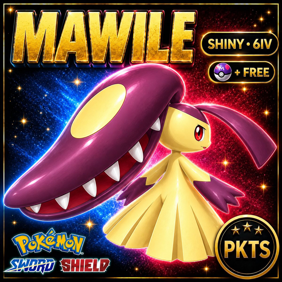 Shiny Mawile Pokémon Sword Shield 6IV PKTS Image 1