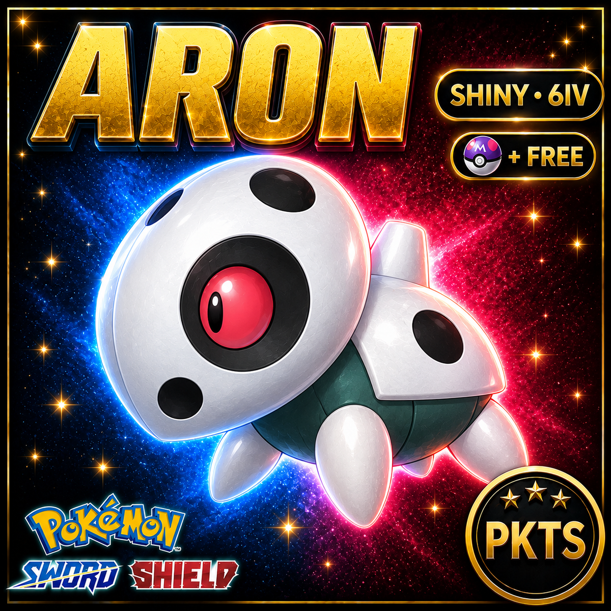 Shiny Aron Pokémon Sword Shield 6IV PKTS Image 1