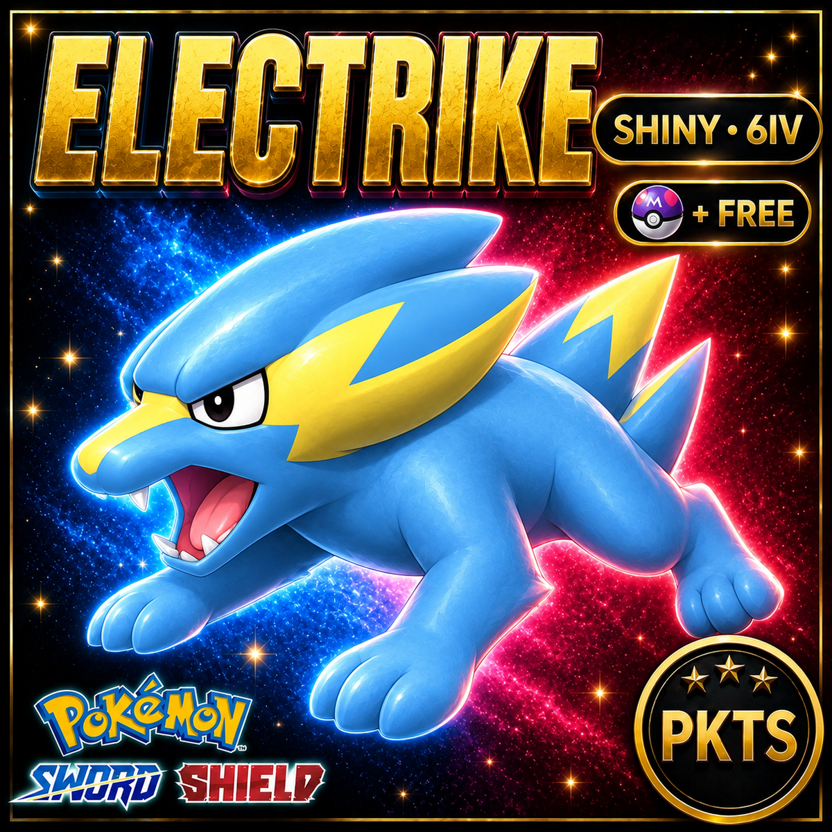 Shiny Electrike Pokémon Sword Shield 6IV PKTS Image 1